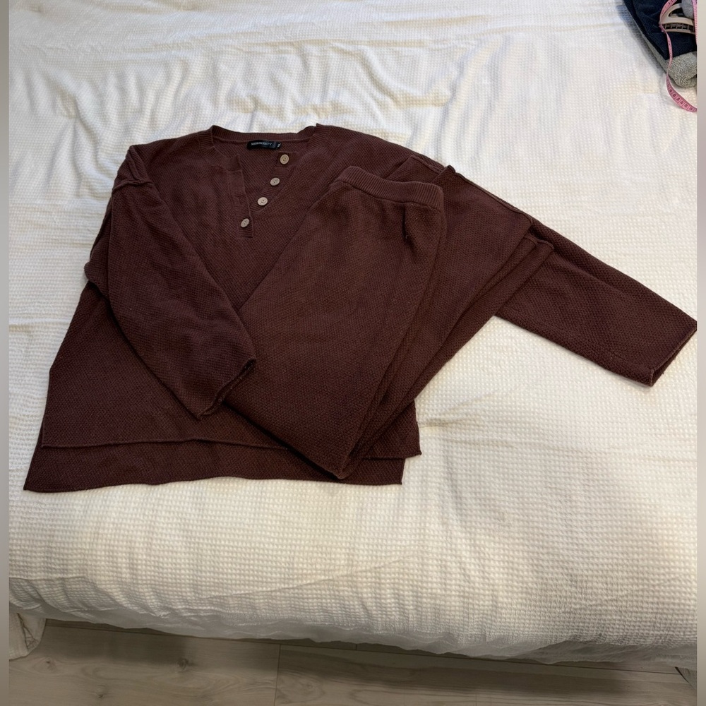 Chocolate brown cozy sweater set